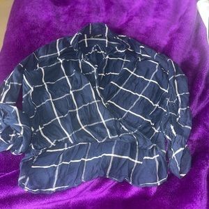 Navy blue & white top